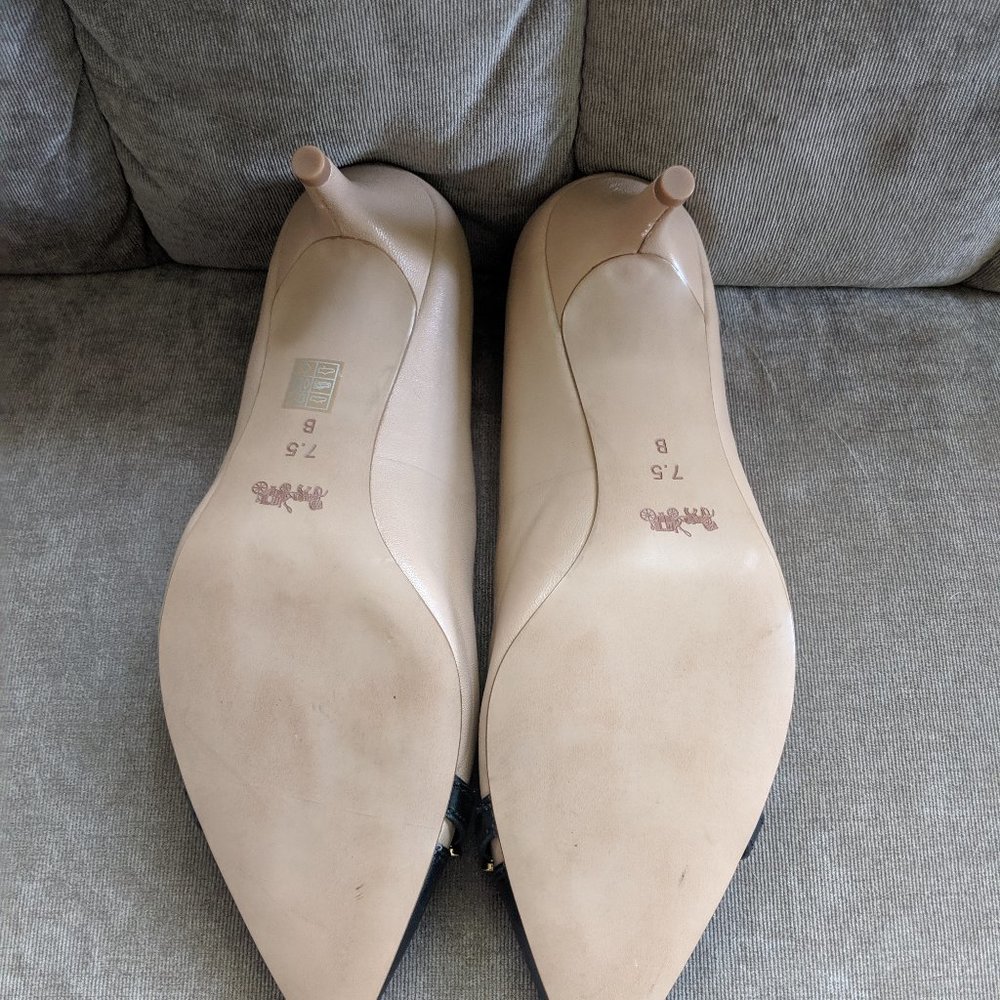 Womens Coach Lauri Silky Nap Beechwood/Blck Heels - Picture 5 of 8